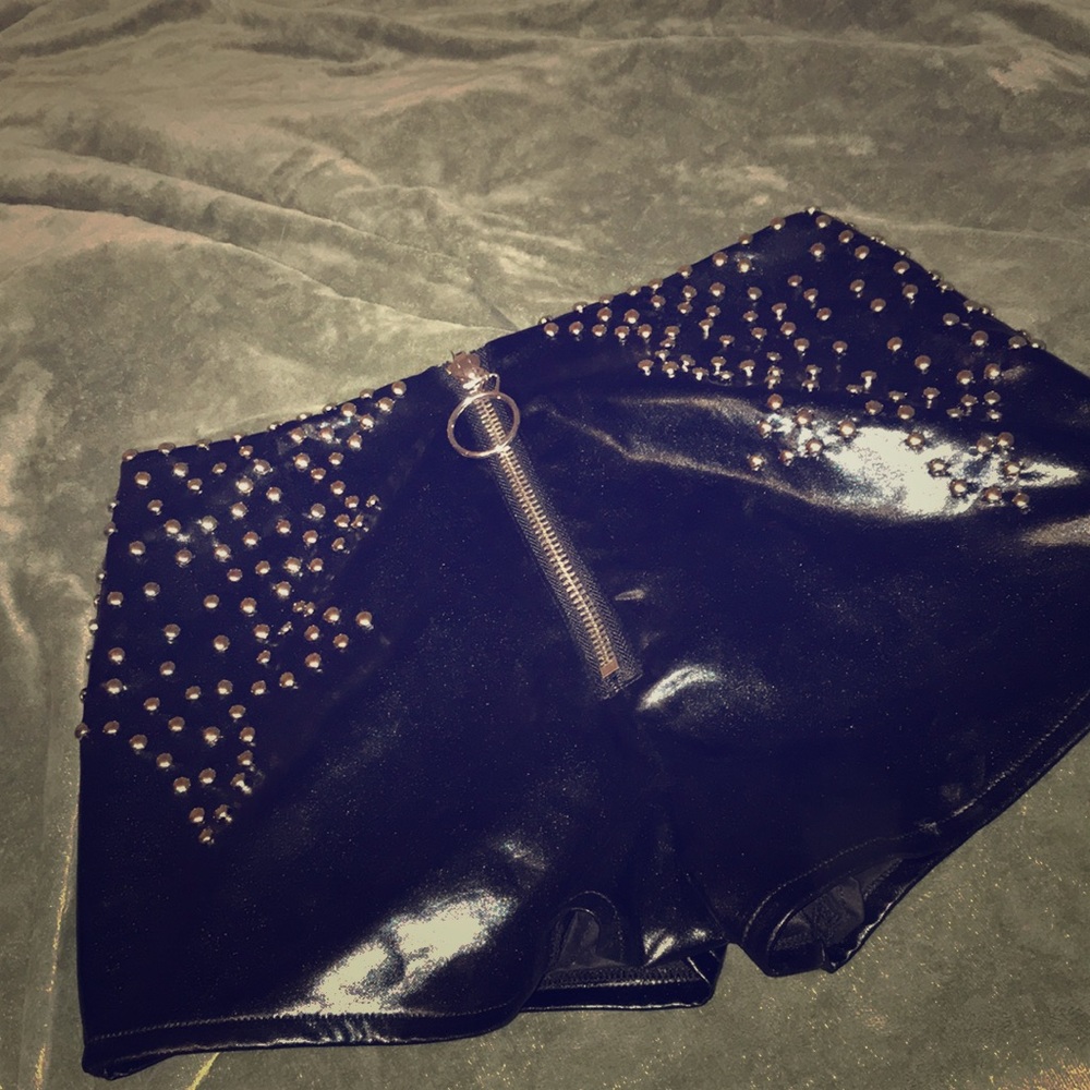 Dolls Kill | Club Exxx Black Studded Shorts (M)